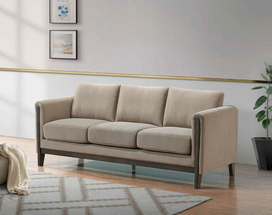 Islington - Fabric Upholstered Panel Arm Sofa - Taupe – Stationary Sofas by Coaster Fine Furniture at Furniture Wholesale Plus , Nashville furniture store