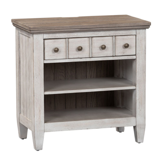Heartland - 1 Drawer Nightstand With Charging Station - Antique White / Tobacco Tops – Nightstands w/ Charging Stations by Liberty Furniture at Furniture Wholesale Plus , Nashville furniture store