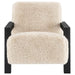 Fitzroy - Faux Fur Upholstered Chair Solid Wood Arms - Latte – Arm Chairs by Coaster Fine Furniture at Furniture Wholesale Plus , Nashville furniture store