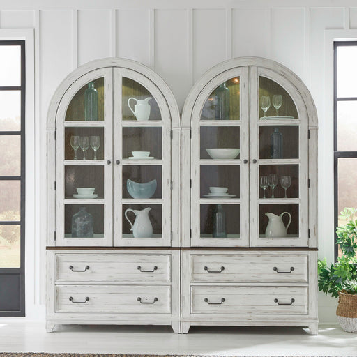 River Place - Bunching Curio (Set of 2) - Riverstone White & Tobacco – 2 Piece Dining Room Sets by Liberty Furniture at Furniture Wholesale Plus , Nashville furniture store