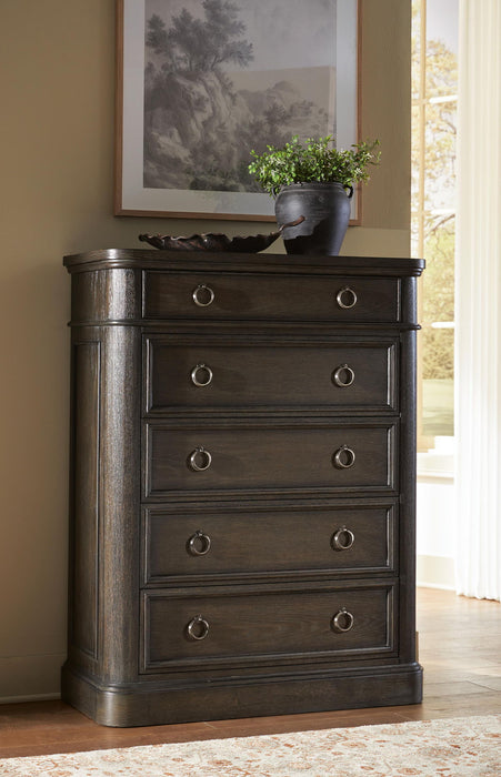 Wickenger - Five Drawer Chest - Dark Brown – Accent Chests by Signature Design by Ashley® at Furniture Wholesale Plus , Nashville furniture store