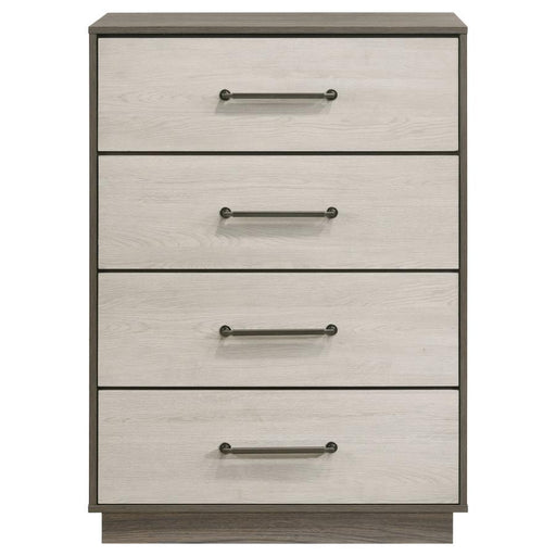 Fenwick - 4-Drawer Chest Of Drawers - Gray Oak – Accent Chests by Coaster Fine Furniture at Furniture Wholesale Plus , Nashville furniture store