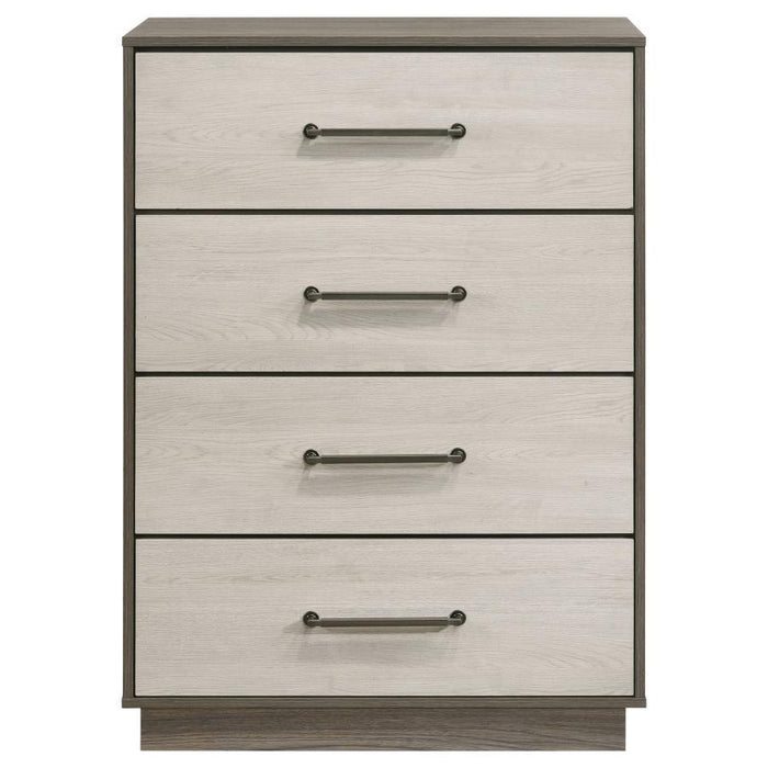 Fenwick - 4-Drawer Chest Of Drawers - Gray Oak – Accent Chests by Coaster Fine Furniture at Furniture Wholesale Plus , Nashville furniture store