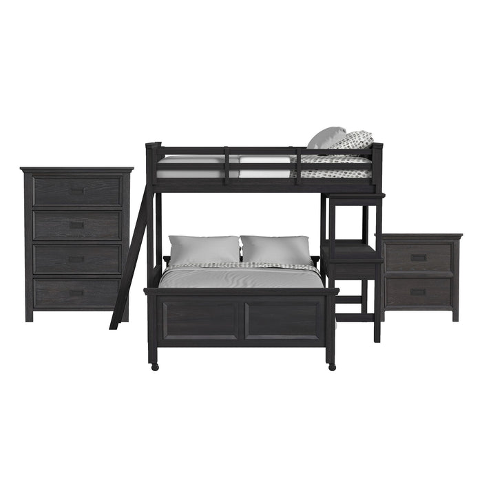 Hampton Kids - Loft With Ladder And Desk With Speaker Bedroom Set – 3 Piece Bedroom Sets by Elements International at Furniture Wholesale Plus , Nashville furniture store