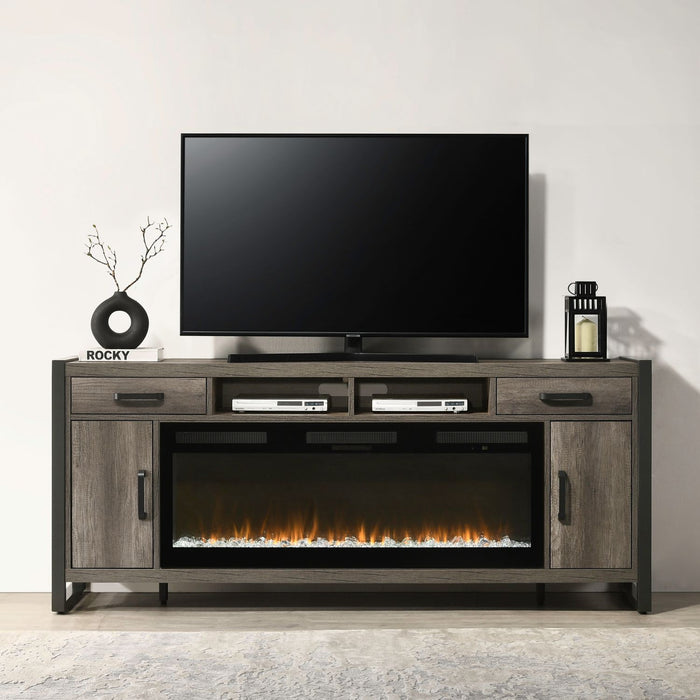 Fireplace TV Consoles - 686 78" Console With Fire FTS - Brown – Fireplace TV Stands by Liberty Furniture at Furniture Wholesale Plus , Nashville furniture store