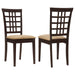 Kelso - Lattice Back Dining Side Chair (Set of 2) - Cappuccino – Chair Sets by CoasterEveryday at Furniture Wholesale Plus , Nashville furniture store