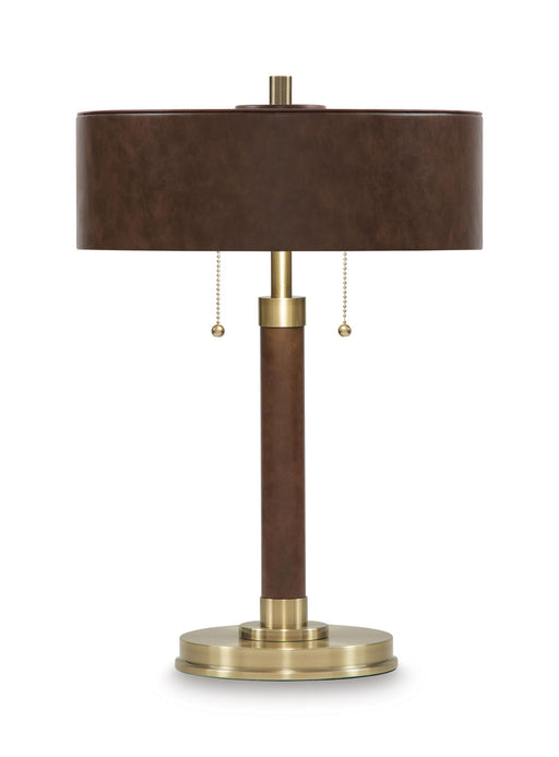 Arcmond - Metal Table Lamp - Brown / Gold Finish – Table Lamps by Signature Design by Ashley® at Furniture Wholesale Plus , Nashville furniture store
