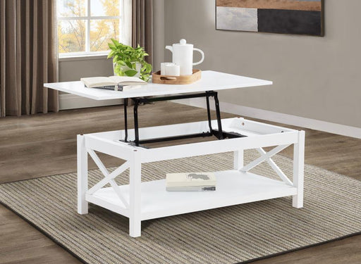 Skyview - 44" Rectangular Lift Top Coffee Table - White – Coffee Tables by Coaster Fine Furniture at Furniture Wholesale Plus , Nashville furniture store