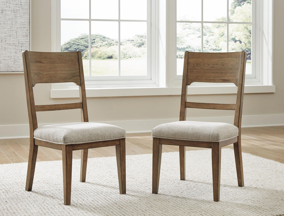 Cabalynn - Dining Uph Side Chair (Set of 2) - Oatmeal / Light Brown – Chair Sets by Signature Design by Ashley® at Furniture Wholesale Plus , Nashville furniture store