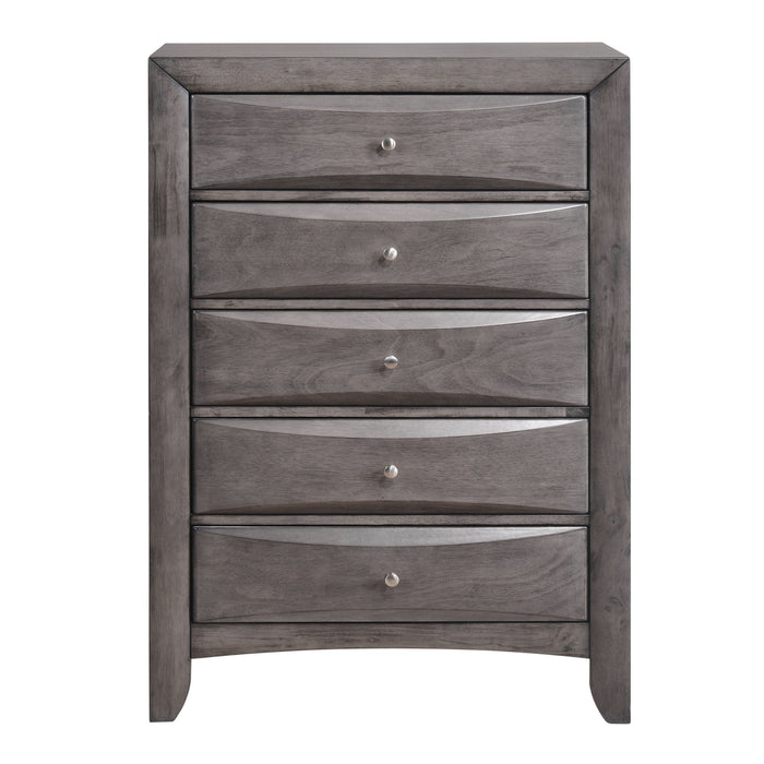 Emily - 5-Drawer Chest (Sturdy) - Gray – Accent Chests by Elements International at Furniture Wholesale Plus , Nashville furniture store