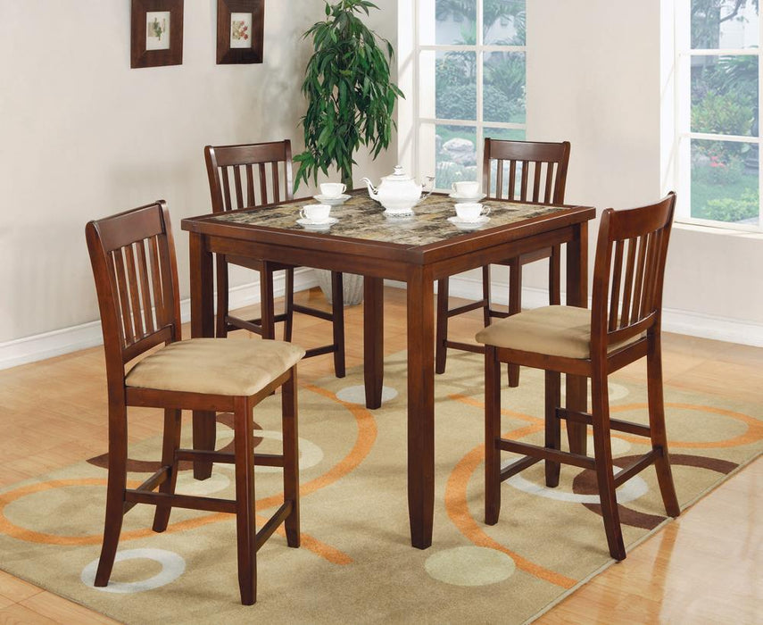 Jardin 5-piece Counter Height Dining Set Red Brown and Tan - Premium Dining Room Set from Coaster Z2 Standard - Just $530! Shop now at Furniture Wholesale Plus  We are the best furniture store in Nashville, Hendersonville, Goodlettsville, Madison, Antioch, Mount Juliet, Lebanon, Gallatin, Springfield, Murfreesboro, Franklin, Brentwood