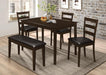 Guillen 5-piece Dining Set with Bench Cappuccino and Dark Brown - Premium Dining Room Set from Coaster Z2 Standard - Just $418! Shop now at Furniture Wholesale Plus  We are the best furniture store in Nashville, Hendersonville, Goodlettsville, Madison, Antioch, Mount Juliet, Lebanon, Gallatin, Springfield, Murfreesboro, Franklin, Brentwood