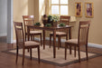 Robles 5-piece Dining Set Chestnut and Tan - Premium Dining Room Set from Coaster Z2 Standard - Just $410! Shop now at Furniture Wholesale Plus  We are the best furniture store in Nashville, Hendersonville, Goodlettsville, Madison, Antioch, Mount Juliet, Lebanon, Gallatin, Springfield, Murfreesboro, Franklin, Brentwood