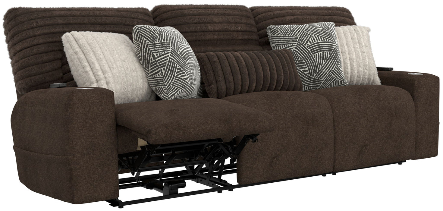 Zen - Power Reclining Sofa With CR3 Heat/Massage/Zero Gravity - Chocolate – Reclining Sofas by Catnapper at Furniture Wholesale Plus , Nashville furniture store