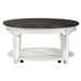 Allyson Park - 3 Piece Living Room Set (Round Cocktail Table) - Wirebrushed White / Charcoal – Table Sets by Liberty Furniture at Furniture Wholesale Plus , Nashville furniture store