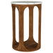 Berkeley - Round Marble Top Side Table - White And Brown – Side Tables by Coaster Fine Furniture at Furniture Wholesale Plus , Nashville furniture store
