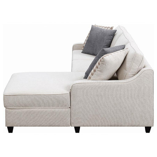 Mcloughlin - Upholstered Sloped Arm Sectional Sofa - Platinum - Premium Stationary Sectionals from CoasterEssence - Just $1279! Shop now at Furniture Wholesale Plus  We are the best furniture store in Nashville, Hendersonville, Goodlettsville, Madison, Antioch, Mount Juliet, Lebanon, Gallatin, Springfield, Murfreesboro, Franklin, Brentwood