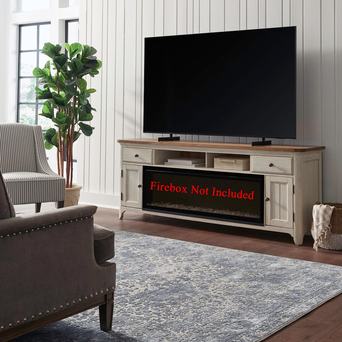 Fireplace TV Consoles - 79" Fireplace TV Console - Medium Brown – Fireplace TV Stands by Liberty Furniture at Furniture Wholesale Plus , Nashville furniture store