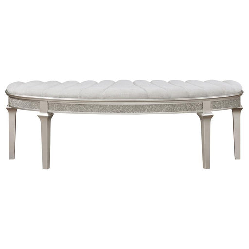 Evangeline - Curved Fabric Upholstered Bench - Silver Oak – Upholstered Benches by Coaster Fine Furniture at Furniture Wholesale Plus , Nashville furniture store