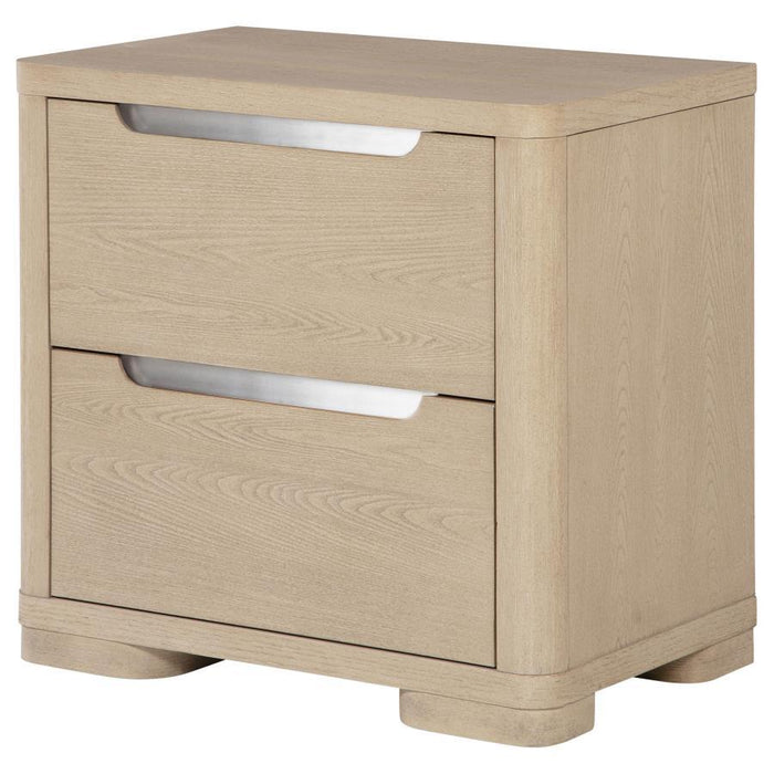 Ladera - 2-Drawer Nightstand Bedside Table - Light Elm – Accent Nightstands by Coaster Fine Furniture at Furniture Wholesale Plus , Nashville furniture store