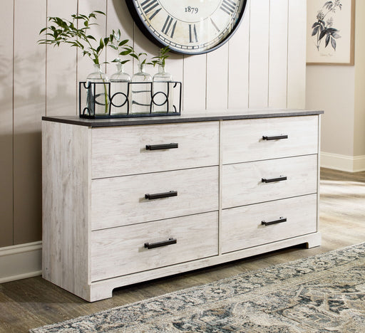 Shawburn - Six Drawer Dresser - Pewter-tone pulls - White / Black / Gray – Dressers by Signature Design by Ashley® at Furniture Wholesale Plus , Nashville furniture store