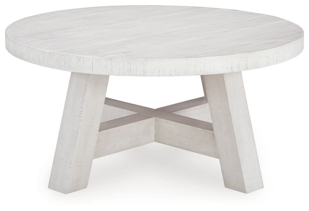Jallison - Round Cocktail Table - Off White – Coffee Tables by Signature Design by Ashley® at Furniture Wholesale Plus , Nashville furniture store