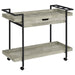 Ventura - 1-Drawer Engineered Wood Bar Cart - Gray Driftwood - Premium Bar Carts from Coaster Fine Furniture - Just $279! Shop now at Furniture Wholesale Plus  We are the best furniture store in Nashville, Hendersonville, Goodlettsville, Madison, Antioch, Mount Juliet, Lebanon, Gallatin, Springfield, Murfreesboro, Franklin, Brentwood