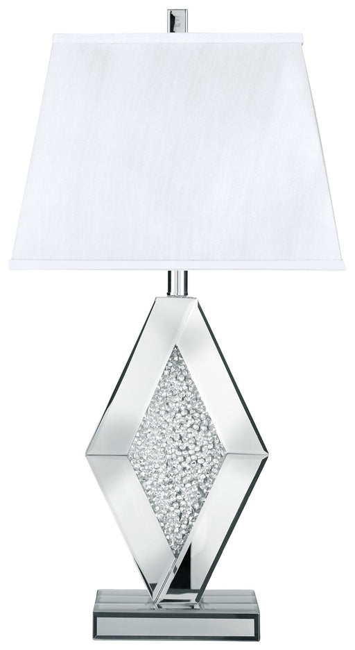 Prunella - Silver Finish - Mirror Table Lamp - Premium Table Lamps from Signature Design by Ashley® - Just $148! Shop now at Furniture Wholesale Plus  We are the best furniture store in Nashville, Hendersonville, Goodlettsville, Madison, Antioch, Mount Juliet, Lebanon, Gallatin, Springfield, Murfreesboro, Franklin, Brentwood