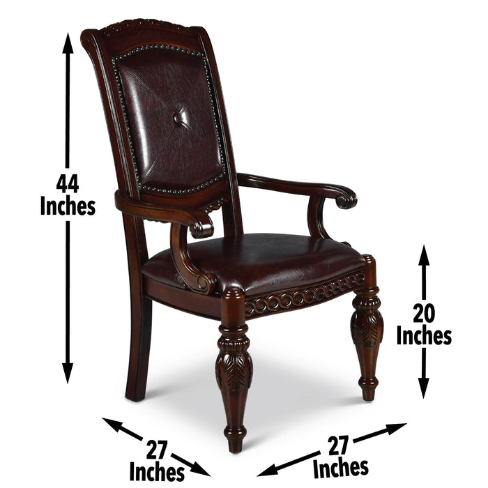 Antoinette - Arm Chair (Set of 2) - Dark Brown – Chair Sets by Steve Silver Furniture at Furniture Wholesale Plus , Nashville furniture store