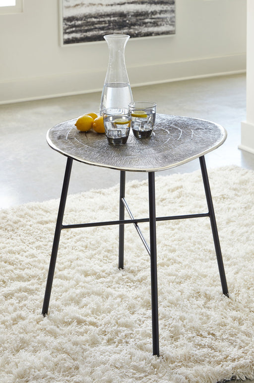 Laverford - Round End Table - Chrome / Black – End Tables by Signature Design by Ashley® at Furniture Wholesale Plus , Nashville furniture store
