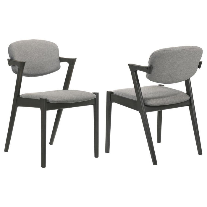 Stevie - Padded Wood Dining Arm Chair (Set of 2) - Black – Chair Sets by CoasterEssence at Furniture Wholesale Plus , Nashville furniture store