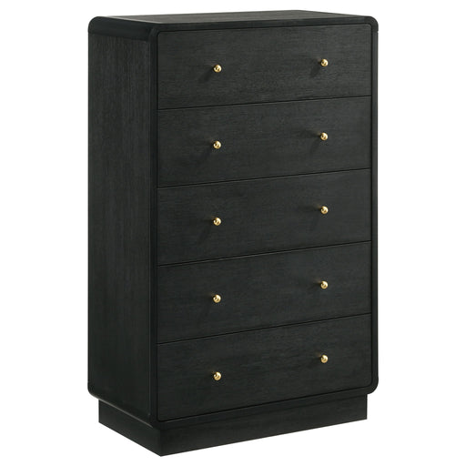 Cavelle - 5-Drawer Chest Of Drawers - Black – Accent Chests by Coaster Fine Furniture at Furniture Wholesale Plus , Nashville furniture store