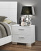 Felicity - 2-Drawer Nightstand - White High Gloss – Accent Nightstands by CoasterEssence at Furniture Wholesale Plus , Nashville furniture store