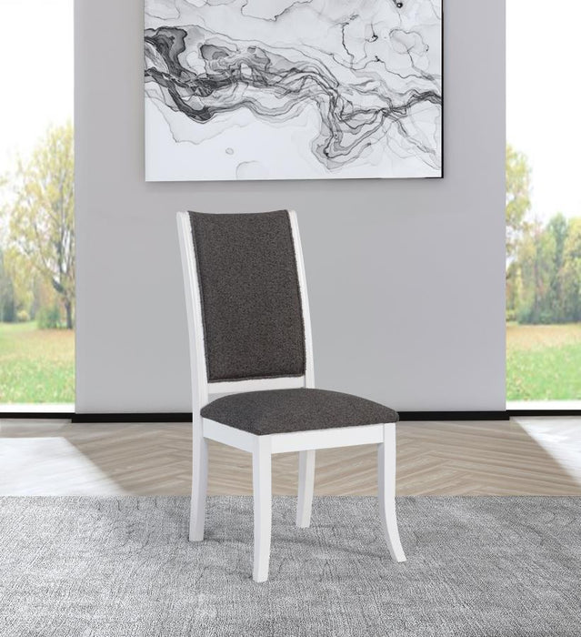 Judd - Upholstered Dining Side Chair (Set of 2) - Pearl White – Chair Sets by Coaster Fine Furniture at Furniture Wholesale Plus , Nashville furniture store