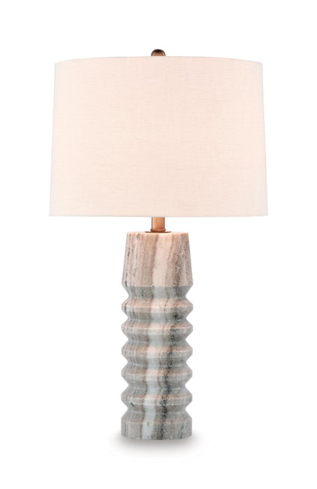 Desmont - Marble Table Lamp - White / Beige / Gray – Table Lamps by Signature Design by Ashley® at Furniture Wholesale Plus , Nashville furniture store