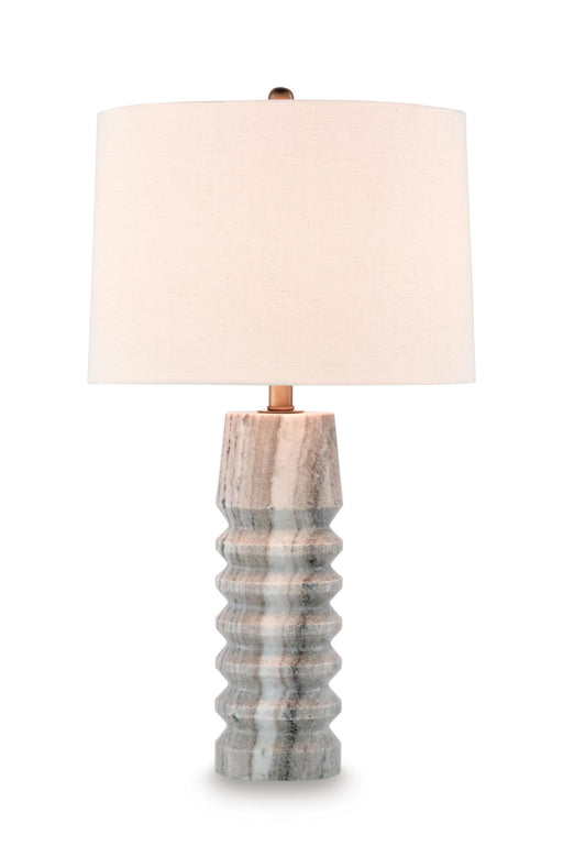 Desmont - Marble Table Lamp - White / Beige / Gray – Table Lamps by Signature Design by Ashley® at Furniture Wholesale Plus , Nashville furniture store