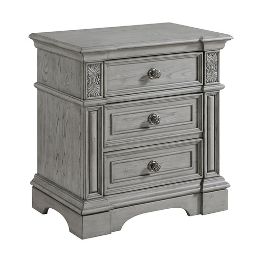 Glenmore - 3-Drawer Nightstand With USB - Aged Gray – Nightstands w/ Charging Stations by Elements International at Furniture Wholesale Plus , Nashville furniture store