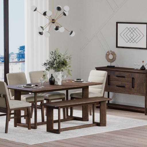Ronan - Trestle Dining Table - Rich Brown - Premium Dining Tables from Emerald Home - Just $589! Shop now at Furniture Wholesale Plus  We are the best furniture store in Nashville, Hendersonville, Goodlettsville, Madison, Antioch, Mount Juliet, Lebanon, Gallatin, Springfield, Murfreesboro, Franklin, Brentwood