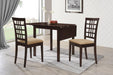 Kelso - 3 Piece Drop Leaf Dining Table Set - Cappuccino - Premium 3 Piece Dining Room Sets from CoasterEveryday - Just $449! Shop now at Furniture Wholesale Plus  We are the best furniture store in Nashville, Hendersonville, Goodlettsville, Madison, Antioch, Mount Juliet, Lebanon, Gallatin, Springfield, Murfreesboro, Franklin, Brentwood