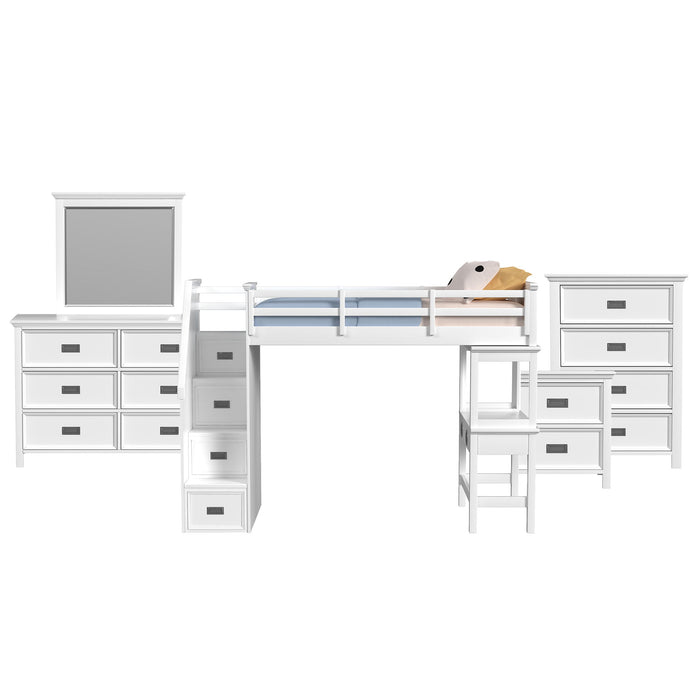 Hampton Kids - Loft With Staircase And Desk With Speaker Bedroom Set – 3 Piece Bedroom Sets by Elements International at Furniture Wholesale Plus , Nashville furniture store