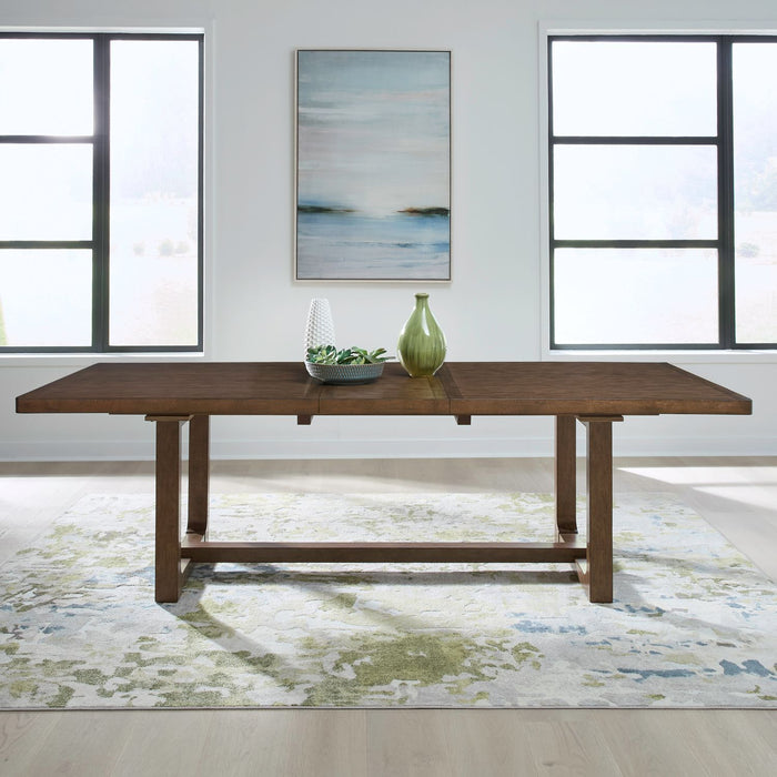 Harmony - Trestle Table - Brownstone – Dining Tables with Extensions by Liberty Furniture at Furniture Wholesale Plus , Nashville furniture store