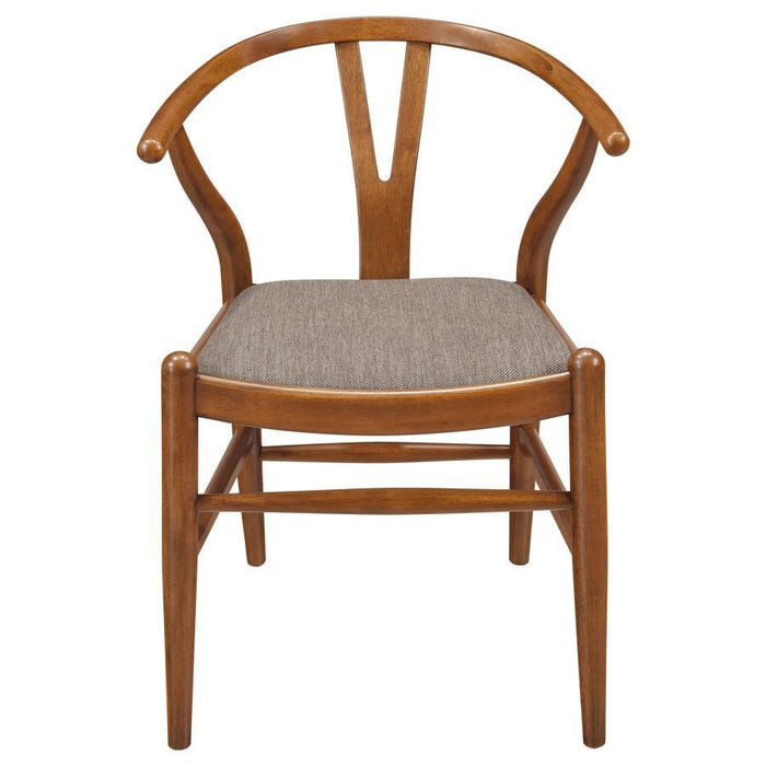 Dinah - Wood Wishbone Dining Side Chair (Set of 2) - Walnut – Chair Sets by Coaster Fine Furniture at Furniture Wholesale Plus , Nashville furniture store