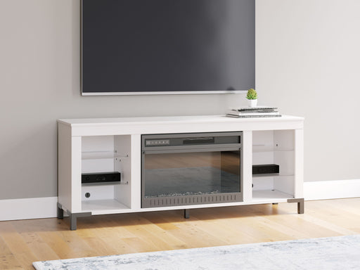 Brollevi - White - TV Stand With Fireplace - Premium Fireplace TV Stands from Signature Design by Ashley® - Just $708! Shop now at Furniture Wholesale Plus  We are the best furniture store in Nashville, Hendersonville, Goodlettsville, Madison, Antioch, Mount Juliet, Lebanon, Gallatin, Springfield, Murfreesboro, Franklin, Brentwood