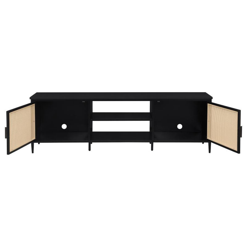 Amherst - 70" 2-Door Metal TV Stand Media Console - Black – TV Stands by Coaster Fine Furniture at Furniture Wholesale Plus , Nashville furniture store
