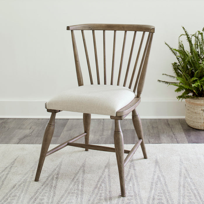Americana Farmhouse - Upholstered Seat Windsor Chair - Dusty Taupe – Side Chairs by Liberty Furniture at Furniture Wholesale Plus , Nashville furniture store