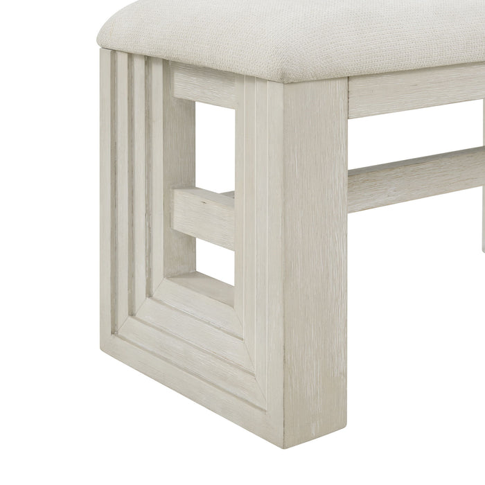 Avalanche - Dining Bench - Antique White – Upholstered Benches by Elements International at Furniture Wholesale Plus , Nashville furniture store