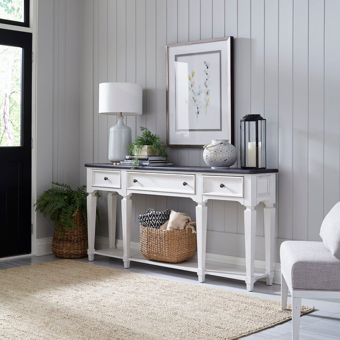 Allyson Park - Hall Table - Wirebrushed White / Charcoal – Console Tables by Liberty Furniture at Furniture Wholesale Plus , Nashville furniture store