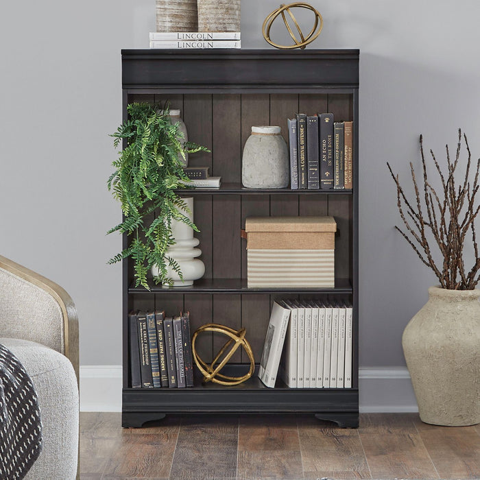 Meritage - 48" Bookcase - Aged Charcoal – Standard Bookcases by Liberty Furniture at Furniture Wholesale Plus , Nashville furniture store