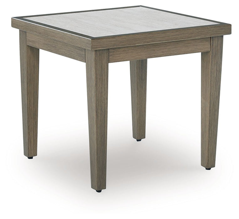 Rainier Ranch - Brown / Beige - Square End Table - Premium End Tables from Signature Design by Ashley® - Just $368! Shop now at Furniture Wholesale Plus  We are the best furniture store in Nashville, Hendersonville, Goodlettsville, Madison, Antioch, Mount Juliet, Lebanon, Gallatin, Springfield, Murfreesboro, Franklin, Brentwood