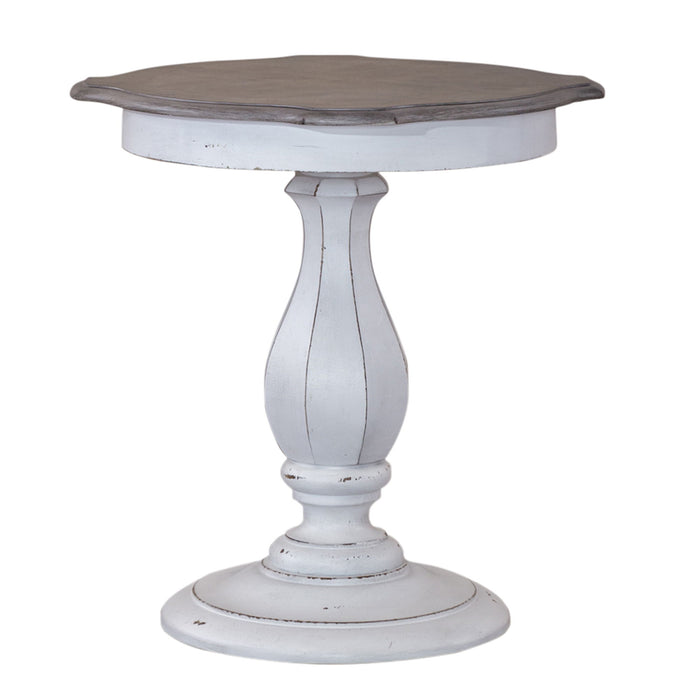 Magnolia Manor - Round Accent Table - Antique White – Accent Tables by Liberty Furniture at Furniture Wholesale Plus , Nashville furniture store